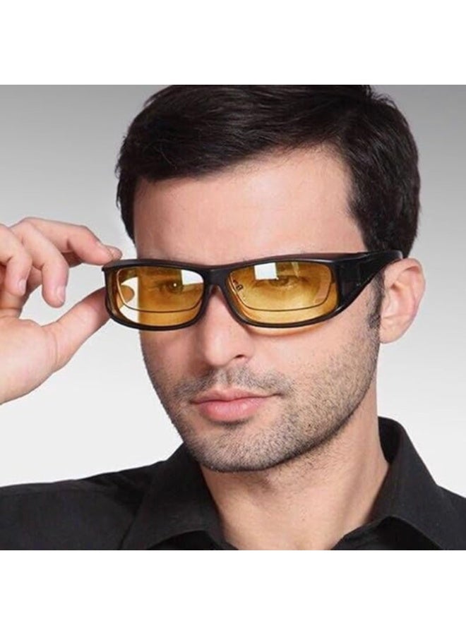 FAYET 3PCS Polarized Night Vision Fit-Over Glasses, UV400 Anti-Glare Yellow Lens Wraparound Driving Sunglasses for Men/Women, Enhanced Peripheral Vision, Ventilated and Non-Slip Frame. - Image 5